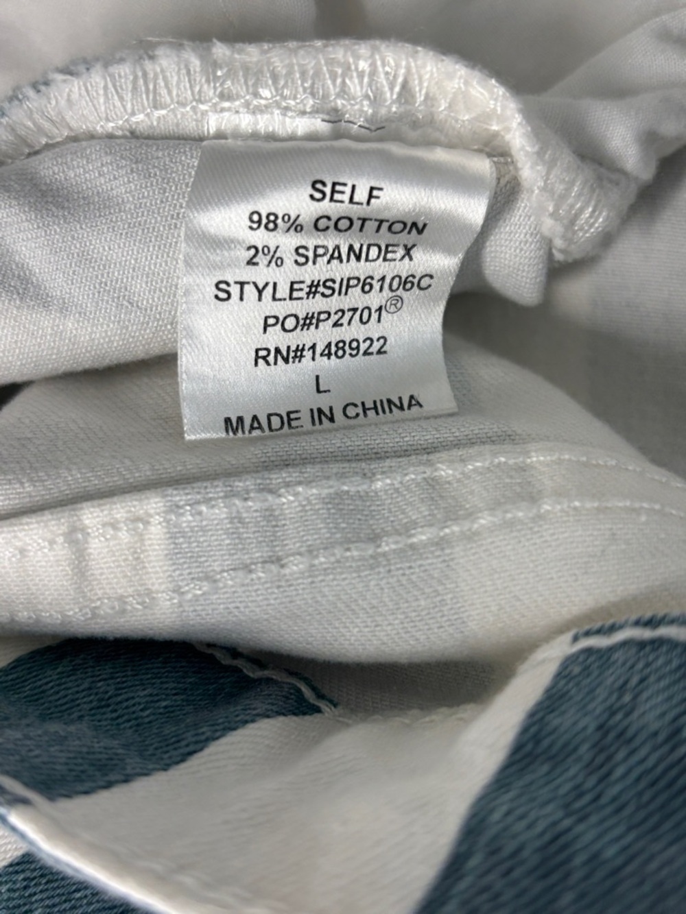 Kids Blue and White Vertical Stripe Flared Jeans Large - Picture 8 of 8
